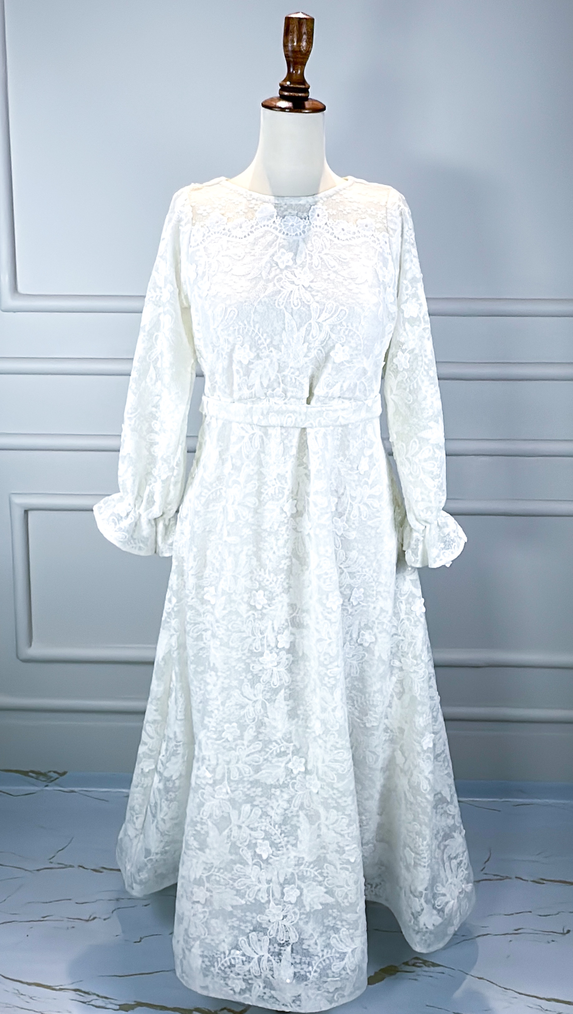 Stylish Embroidered Net Maxi 